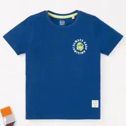 Ed-a-Mamma Kids Navy Solid T-Shirt-image-53