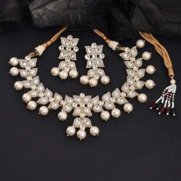 Fida Ethnic Indian Grey Jewellery Set-34