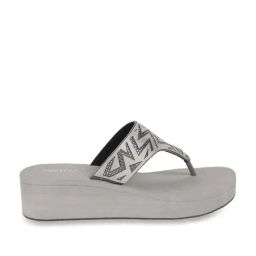 Metro Women's Grey Thong Wedges-image-88