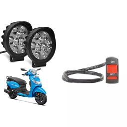 Cartronics 9 Round Cap LED Fog Light With On/Off Switch for Hero Pleasure Plus (Set of 2 Pcs)-13