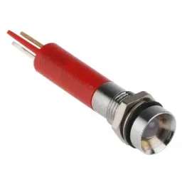 RS PRO Red Panel Mount Indicator, Mounting Hole Size 8 mm, Termination Type Solder Tab, IP Rating IP67, Model No 212395-5