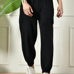 OWL MINK Men Loose Fit High-Rise Cargos Trousers-image-28