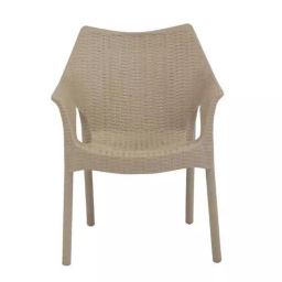 Supreme Cambridge Synthetic Resin Dark Beige With Arm Chair (Pack of 2)-image-19