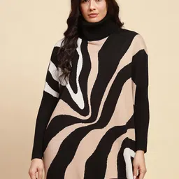 Global Republic Women Printed Oversized Longline Pullover-image-74