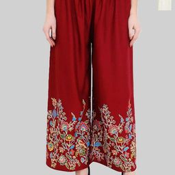 Aura Glam Women Pack Of 2 Floral Printed Flared Palazzos-image-86