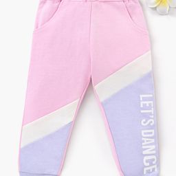 Babyhug Full Length Cotton Lounge Pants Learn Dance Print - Pink-53