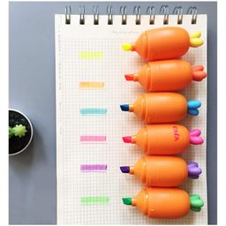 SKB Carrot Shape Highlighters Set of 6 - Multicolour-image-94