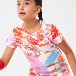 Pine Active Half Sleeves High Stretch T-ShirtSplash Print - Multicolour-picture-33