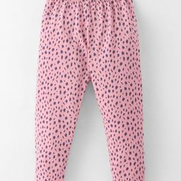 OLLYPOP Cotton Lycra Full Length Leggings With Leopard Print - Pink-picture-12