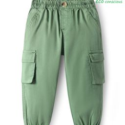 Babyoye Twill Woven Full Length Trouser with Cargo Pockets - Green-image-72