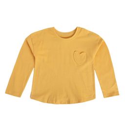 MINI KLUB Cotton Full Sleeves Heart Pocket Detailed Knit Top - Orange-picture-26