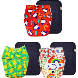 Dumbledo Premium Cloth Diaper with Leak-Proof, Absorbent 6-layer Black Insert - Dryfeel with Comfortable Fit for 3 Months to 3 Years, Pack of 3-24