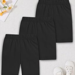 Trampoline Cotton Lycra Pack Of 3 Solid Cycling Shorts - Black-image-50