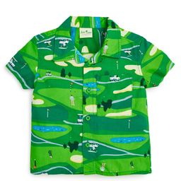 JusCubs Cotton Woven Half Sleeves Golf Field Printed Shirt - Green-picture-30