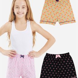 Bodycare Pack of 2 Kids Girls Conversational Printed Shorts-image-98