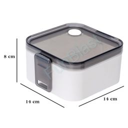 FunBlast Plastic Lunch Box with Spoon & Fork  - White image 3
