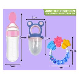 Joy Buzz Baby Food Feeder Nibbler & Rattle Teether Combo - Multicolor image 3