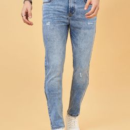 SF JEANS by Pantaloons Men Slim Fit Low Distress Heavy Fade Jeans-image-14