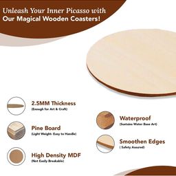 Tinker Squad 5 Pcs Pine Wooden Round MDF Art & Craft Boards image 4