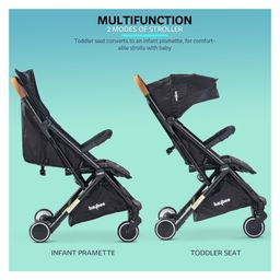 Baybee Convertible Infant Baby Pram Stroller with Car Seat Combo Metal Frame Bassinet 3 Position Adjustable Seat & Canopy - Black image 4