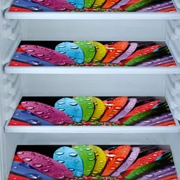Aura 4-Pcs Blue & Green Printed Fridge Organisers-18