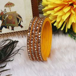 TAJ BRIDAL STORE Set Of 4 Kundan Studded Bangles-image-86