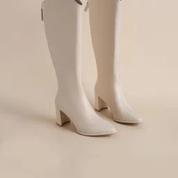 Alamode By Akanksha Oslo Knee High Leather Boots-image-16