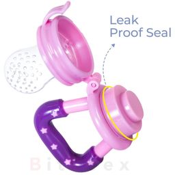 BitFeex Graps Silicone Food Fruit Nibbler with Extra Mesh Soft Pacifier Feeder Teether for Infant Baby Elegant BPA Free-Pack of 2pcs image 5
