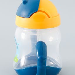 fab n funky Straw Sipper  with Twin Handle & Straw Elephant Print Blue -  200 ml image 5