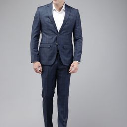Park Avenue Checked Single Breasted Super Slim Fit 2 Piece Formal Suits-image-45