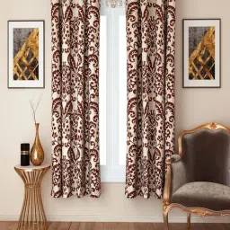 Swayam Ethnic Premium Lining Eyelet Long Door Curtain - Single Piece (9 Ft)-34
