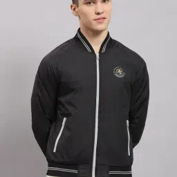 Monte Carlo Black Regular Fit Bomber Jacket-picture-24