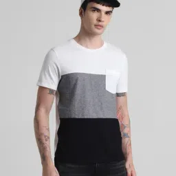 Jack & Jones Multicolored Cotton Slim Fit Colour Block T-Shirt-picture-42