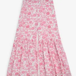 Utsa Kids by Westside Pink Botanical Printed Cotton Sharara-image-5