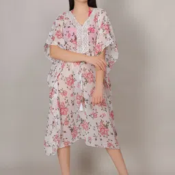 mod & shy Printed V-Neck Kaftan Swimwear CoverupTop-image-10