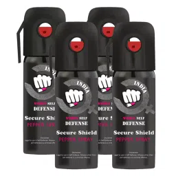Secure Shield Self Defense 55ml Pepper Spray for Women Safety/Protection, Pack of 4-12
