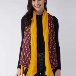 Inweave Maroon Cotton Printed Shrug-picture-5