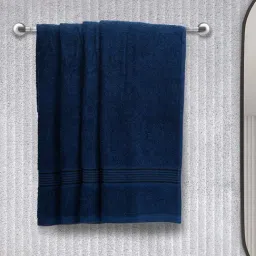 LORENA 100% Cotton Super-Soft Terry Towels -4pc Hand Towel (d`ross) solid-navy blue-5