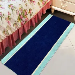 Saral Home Blue & Aqua Microfibre Runner - Set of 1-image-93
