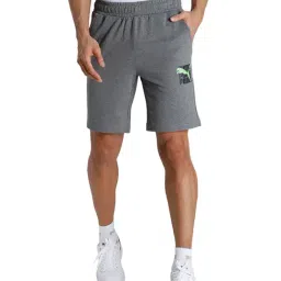 Puma Graphic Grey Cotton Shorts-image-14