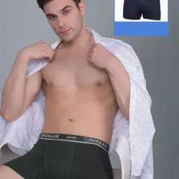 Dollar Lehar Assorted Cotton Regular Fit Trunks - Pack Of 2-picture-12