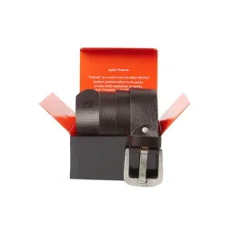 Spykar Black Textured Casual Leather Belt for Men-image-21