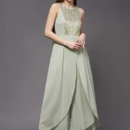 Miss Chase Dusty Green Halter Neck Jumpsuit-image-98