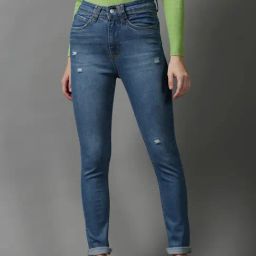 SHOWOFF Blue Solid Mid Rise Jeans-image-61