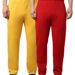 Vimal Jonney Red & Yellow Regular Fit Trackpants - Pack of 2-picture-2
