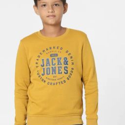 Jack & Jones Junior Yellow Printed Full Sleeves Sweatshirt-image-48
