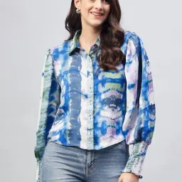 Marie Claire Multicolor Printed Bishop Sleeves Shirt-image-56