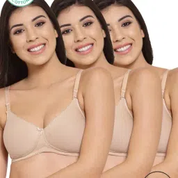 Inner Sense Beige Full Coverage T-Shirt Bra - Pack of 3-image-77