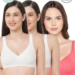 Inner Sense White & Pink Full Coverage Bra - Pack of 3-picture-9