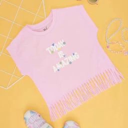 YU by Pantaloons Kids Pink Cotton Printed Top-image-34
